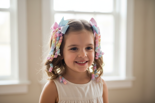 Girl wearing bow set