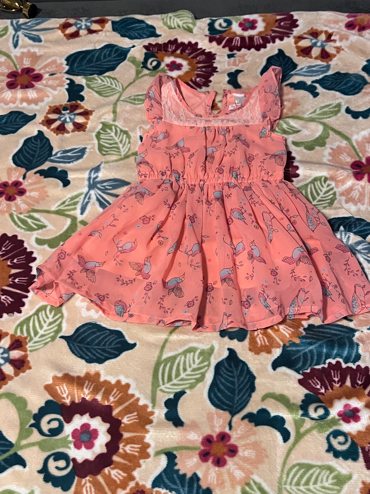 Coral Pink Party Dress - Size 3-4 - Pre-Loved