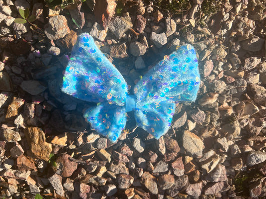 Blue Polka Dot Hair Bow - Kids Accessory - Cute Girls Hair Bows Australia