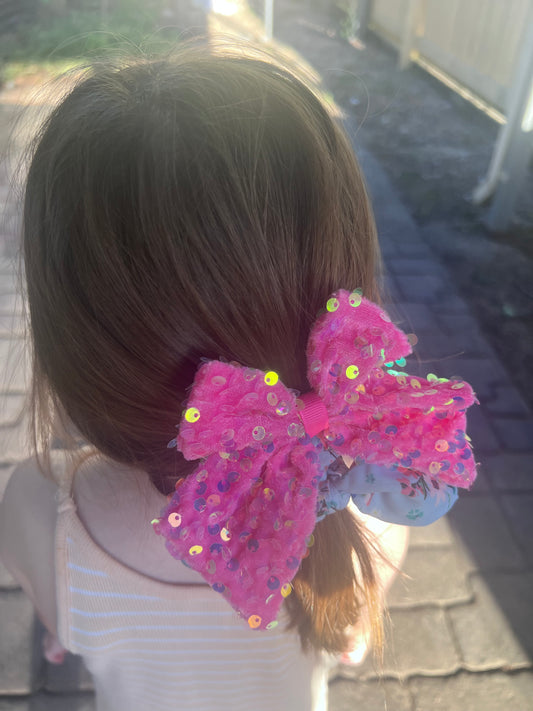 Pink Polka Dot Hair Bow - Kids Accessory - Cute Girls Hair Bows Australia