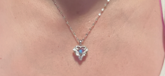 Purple Heart Crystal Necklace